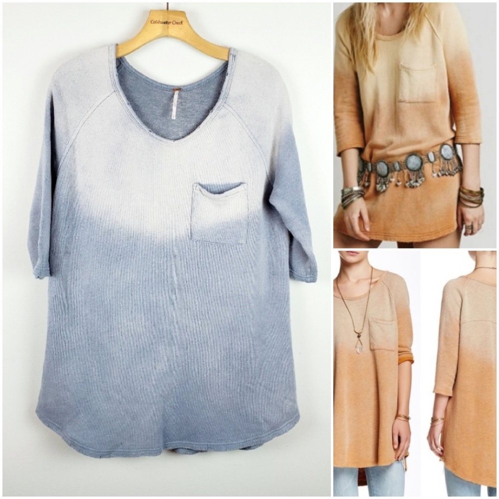 Free People Afternoon Blue Ombre distresse…